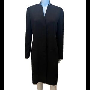 Max Studio Elegant Long Black Blazer Goth Office Large